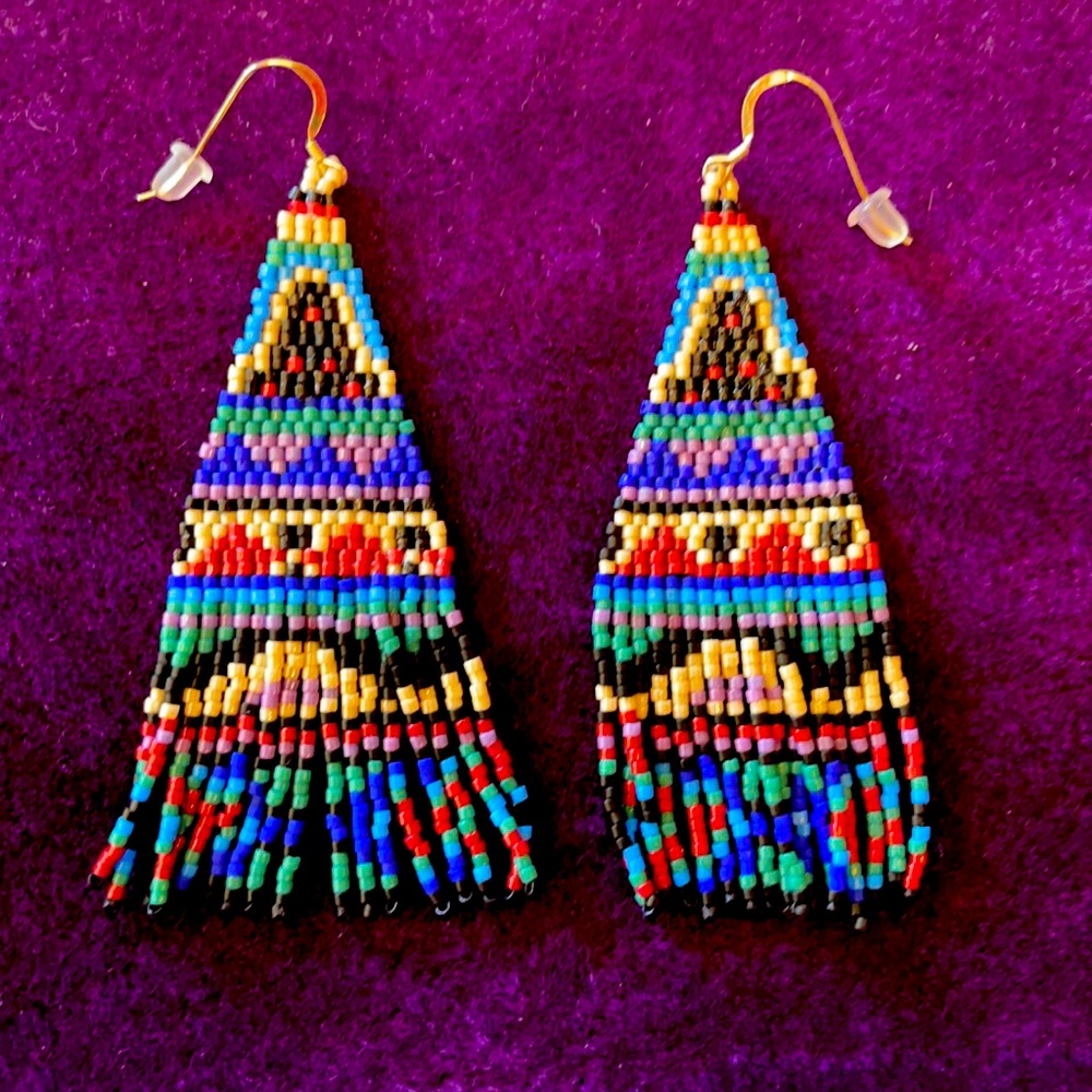 Hand beaded earrings.